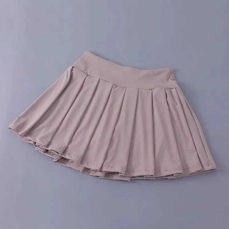 Women Tennis Pleated Skirt High Waisted Athletic Golf Skorts Workout   Sports Skirts With Shorts For Women
