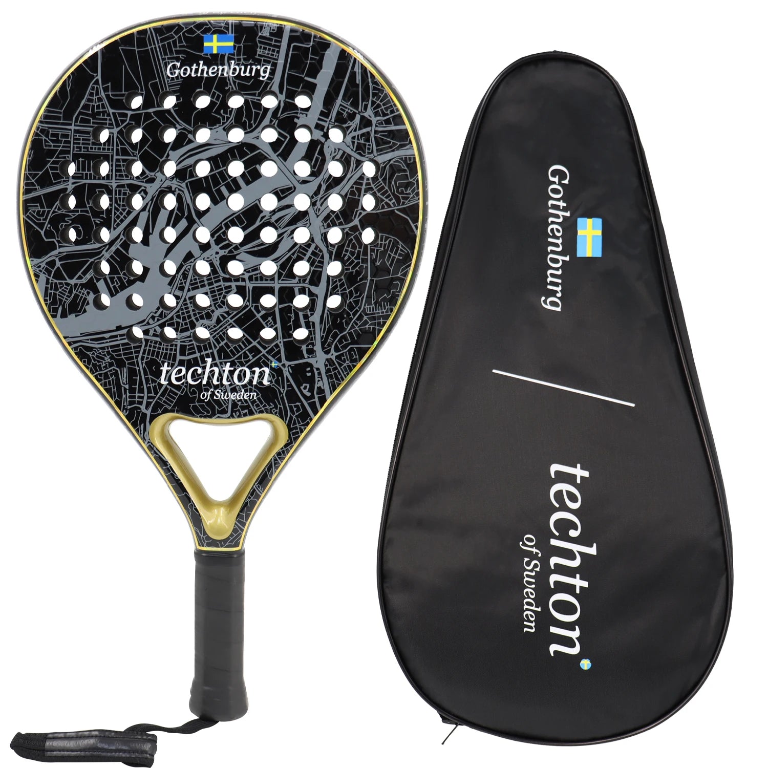 Raquete de Padel Fibra de Carbono 3K/12K com Capa