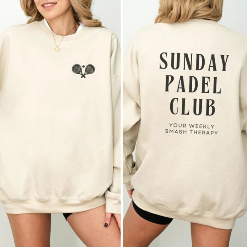 Your Padel Club Sweatshirt (customizable) Sporty Fitness Clothing for Padel Tennis Workout Gym Comfortable & Stylish Back Print