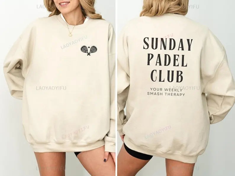 Your Padel Club Sweatshirt (customizable) Sporty Fitness Clothing for Padel Tennis Workout Gym Comfortable & Stylish Back Print