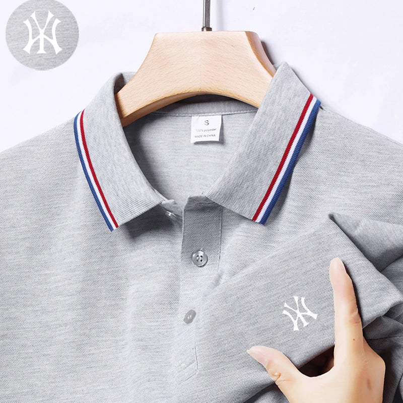 Men's Polo Shirt with Exquisite Embroidery Logo on the Chest in Summer Cool Business and Casual Style Comfortable Breathability