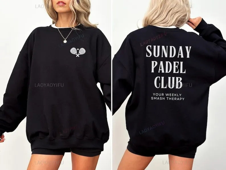 Your Padel Club Sweatshirt (customizable) Sporty Fitness Clothing for Padel Tennis Workout Gym Comfortable & Stylish Back Print