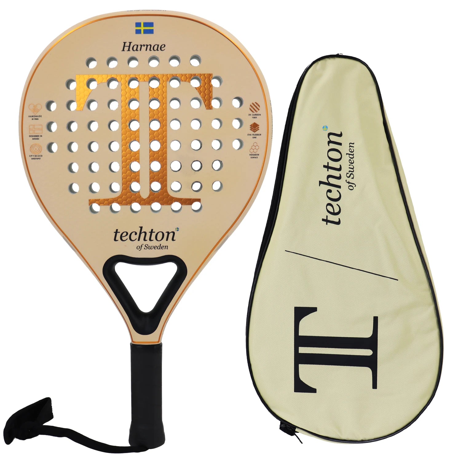 Raquete de Padel Fibra de Carbono 3K/12K com Capa