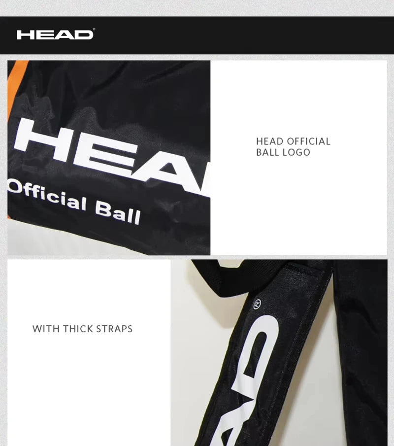 HEAD Tennis Tube Bag Large Capacity Padel Backpack With Heat Insulation Waterproof Tennis Balls Bag For 70-100 PCS Bucket Bag