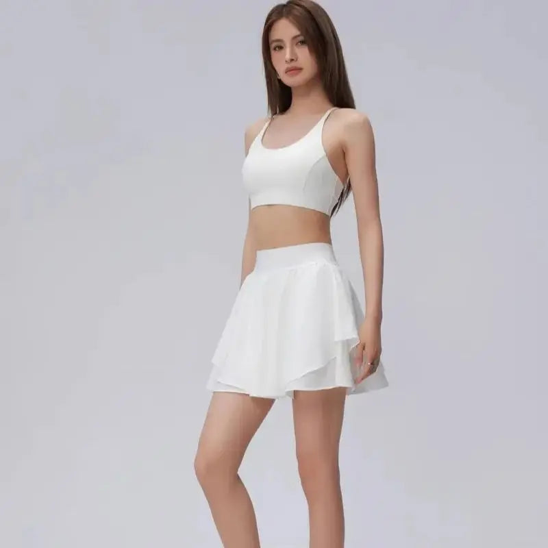 Women's High Waist Sports Short Skirt Quick Dry Built in Shorts Fitness Yoga Running Tennis Golf Wear Summer Sport Pantskirt