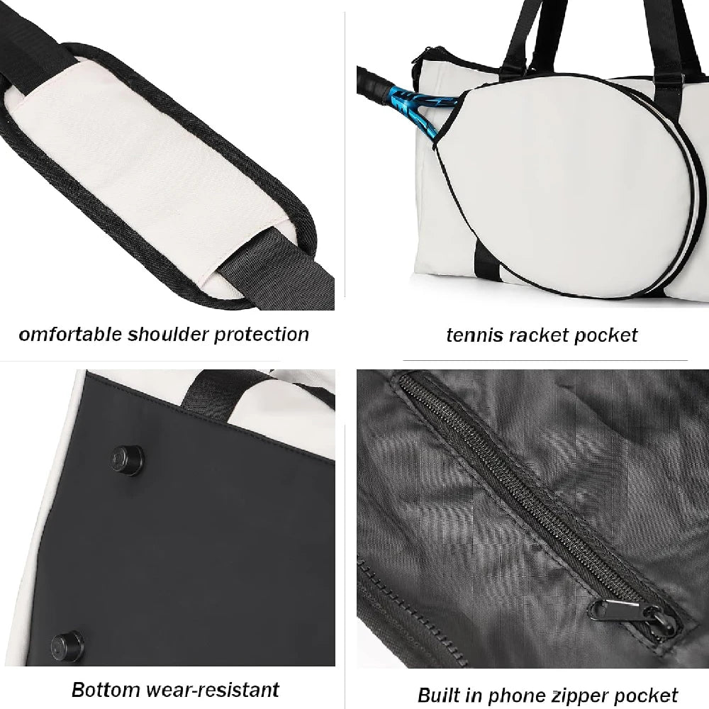Tennis Bag with Racket Holder,Waterproof Sports Duffel Bag for Men Women,Portable Pickleball Paddle Bag for Gym,Travel,Badminton