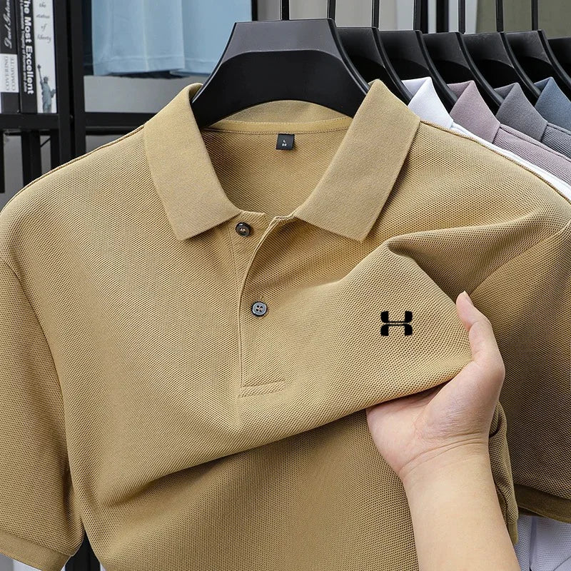 Men's brand polo shirt fashionable printed short sleeved top summer new 100% cotton sports casual comfortable breathable T-shirt