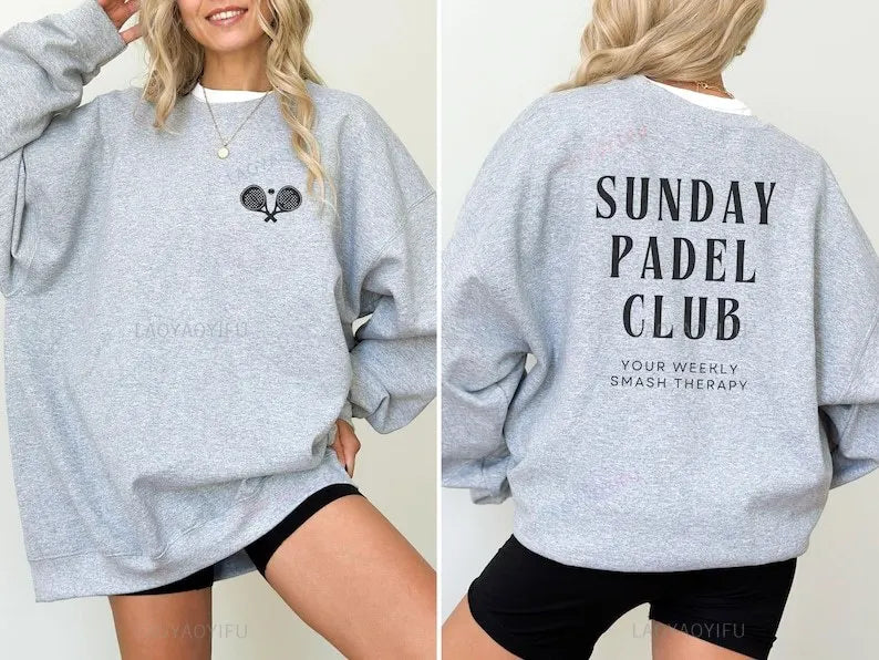 Your Padel Club Sweatshirt (customizable) Sporty Fitness Clothing for Padel Tennis Workout Gym Comfortable & Stylish Back Print
