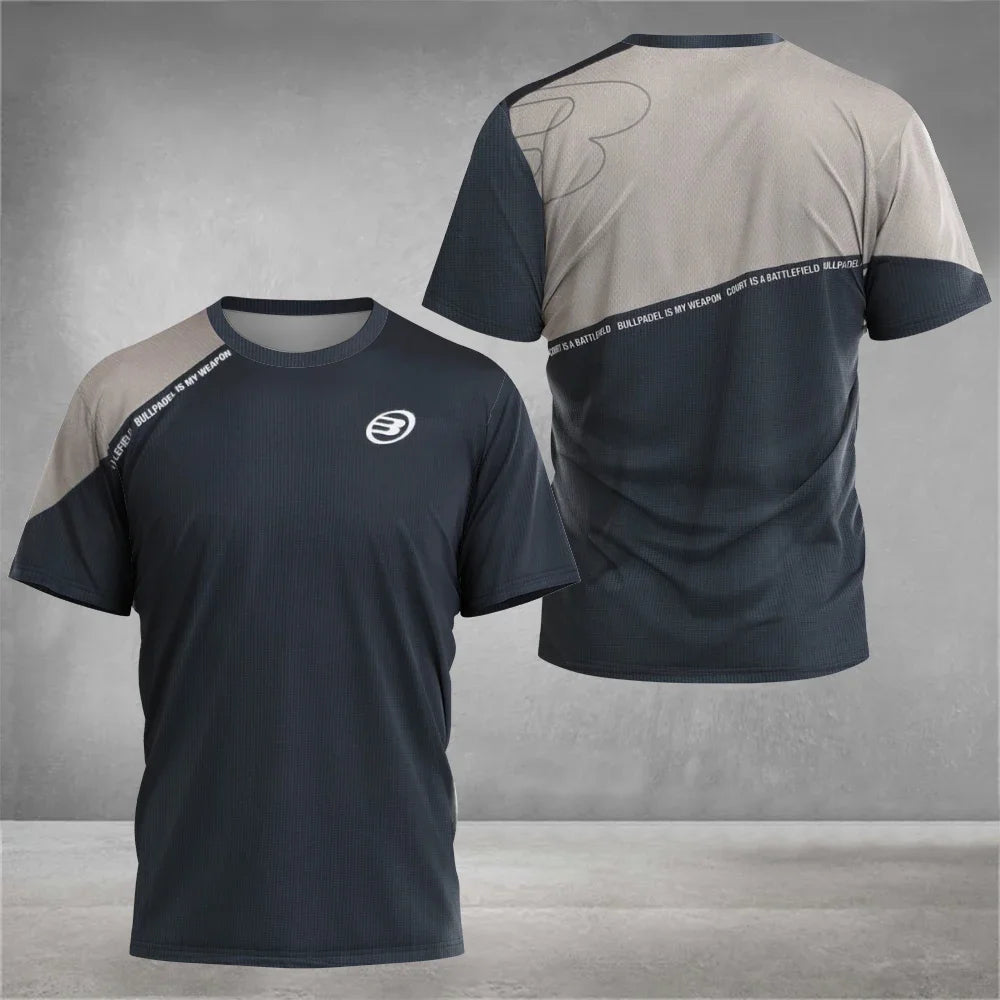 2024 New Padel Element Print Quick-drying Short Sleeve Men's Tennis Breathable Wear Men's Ultra-thin Fitness T-shirt Casual Top
