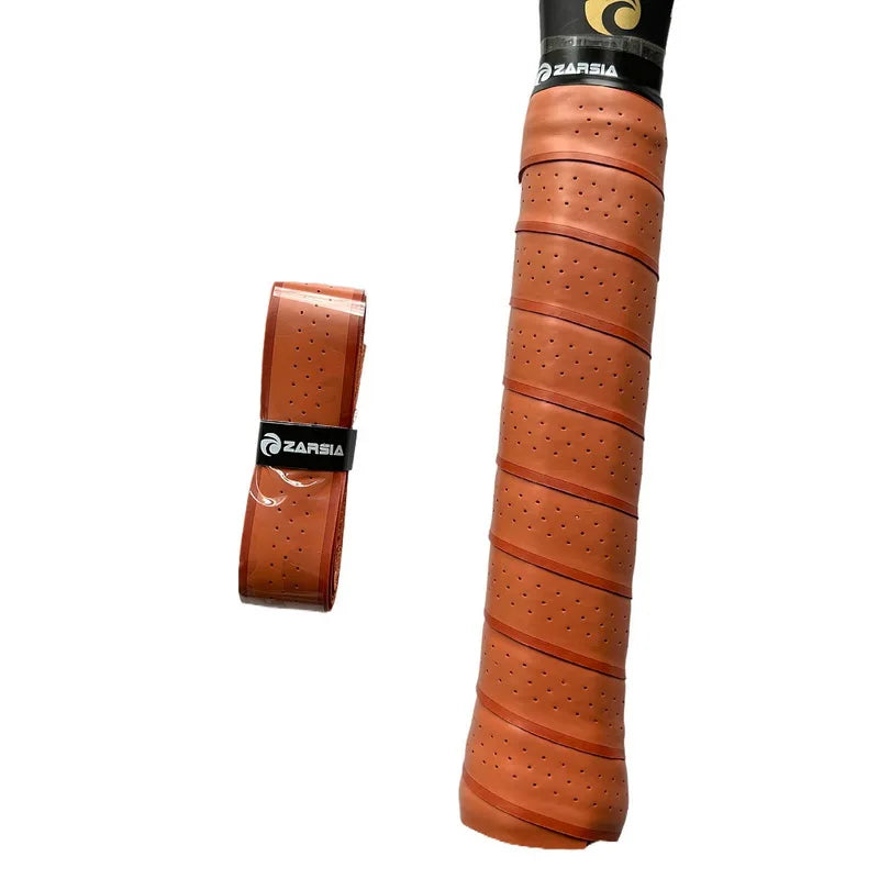 4 Pcs Brown Thick Tennis Grips Non-slip Perforated Badminton Grips Pickleball Racket Overgrip  Padel