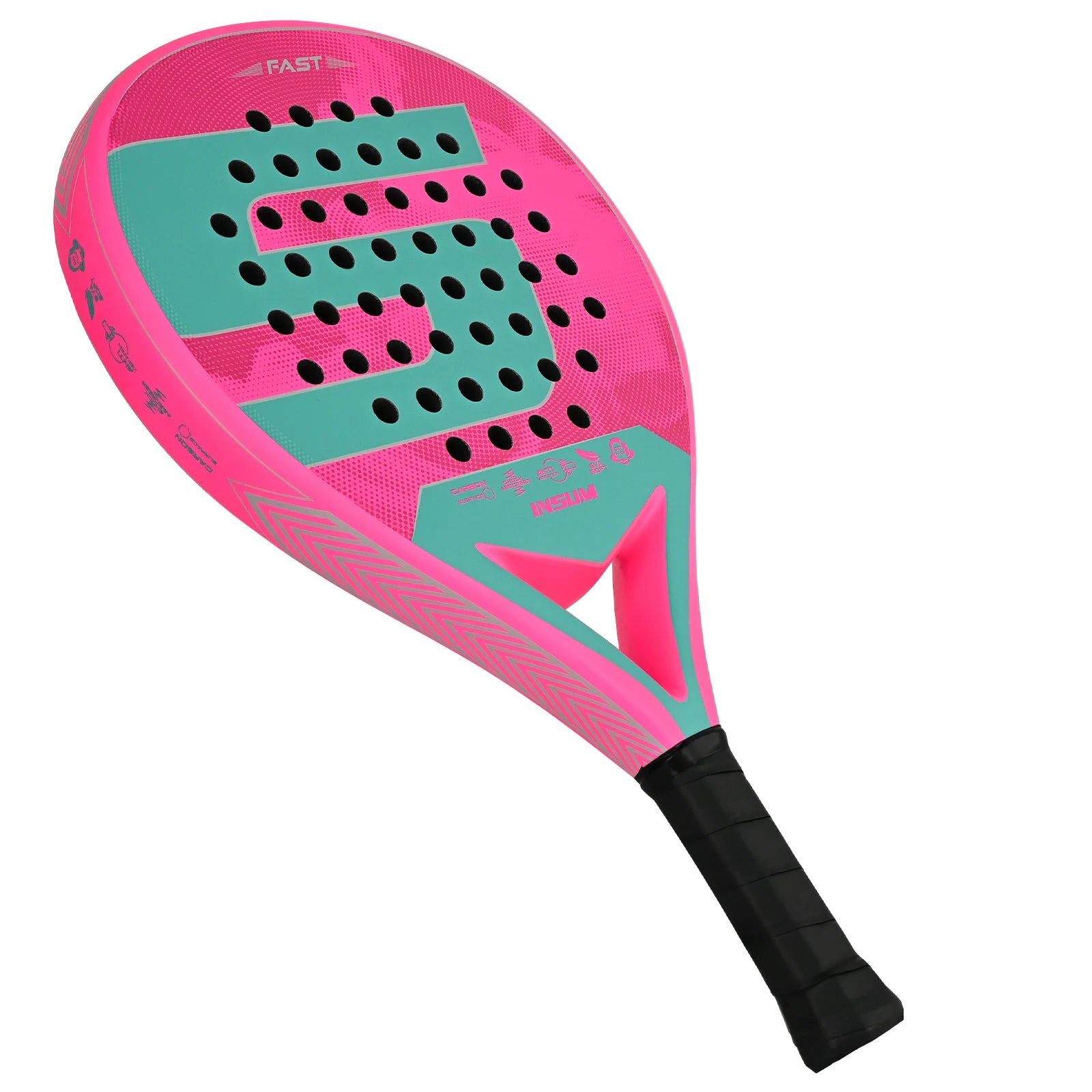 Padel Racket Full Carbon Padel Accessories with EVA Memory for Beginner Padel Tennis Racquets Lightweight Sports Equipment