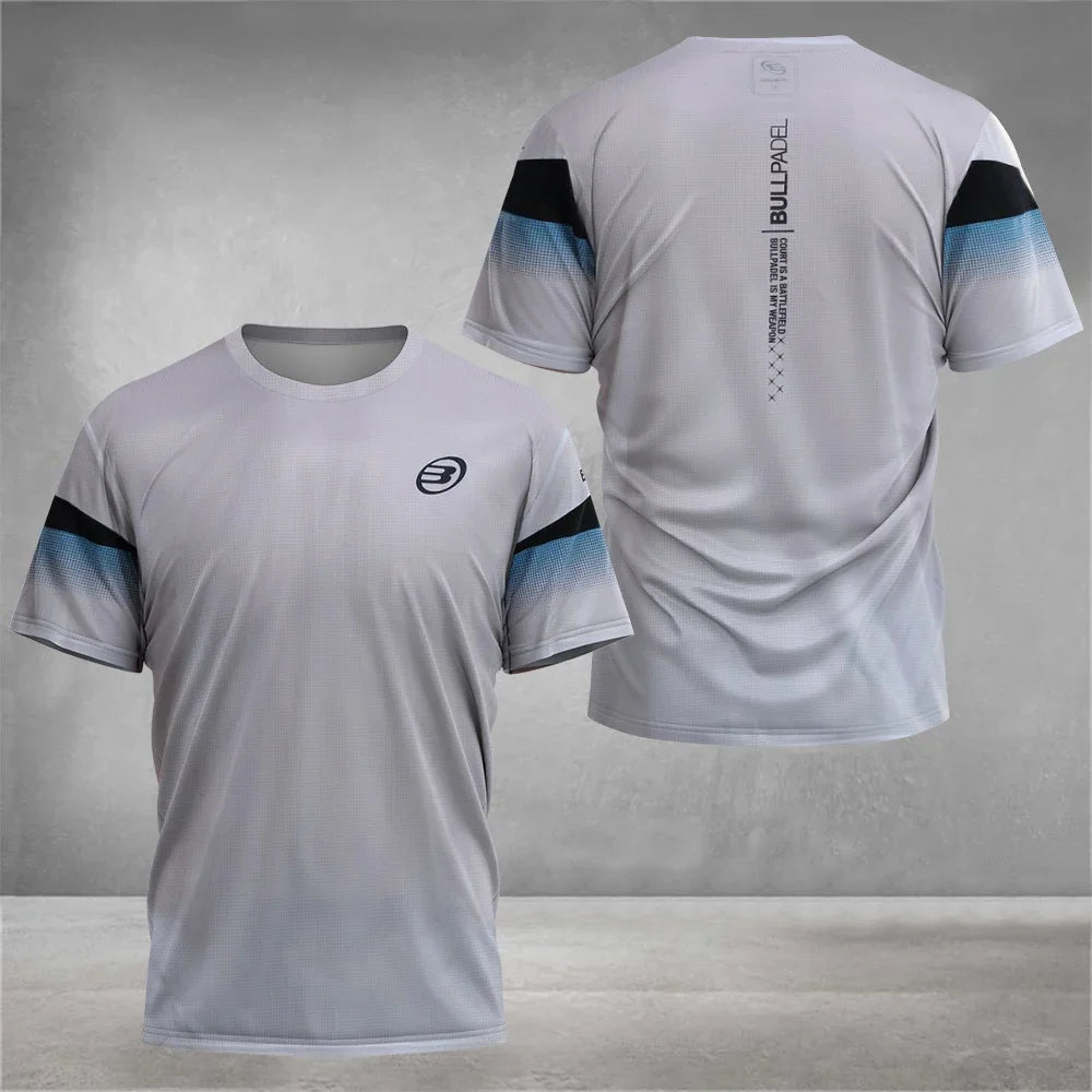 2024 New Padel Element Print Quick-drying Short Sleeve Men's Tennis Breathable Wear Men's Ultra-thin Fitness T-shirt Casual Top