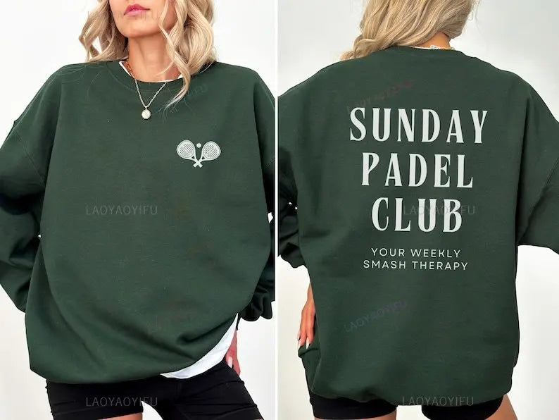 Your Padel Club Sweatshirt (customizable) Sporty Fitness Clothing for Padel Tennis Workout Gym Comfortable & Stylish Back Print