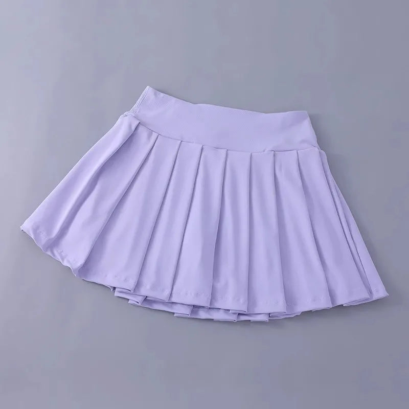 Women Tennis Pleated Skirt High Waisted Athletic Golf Skorts Workout   Sports Skirts With Shorts For Women