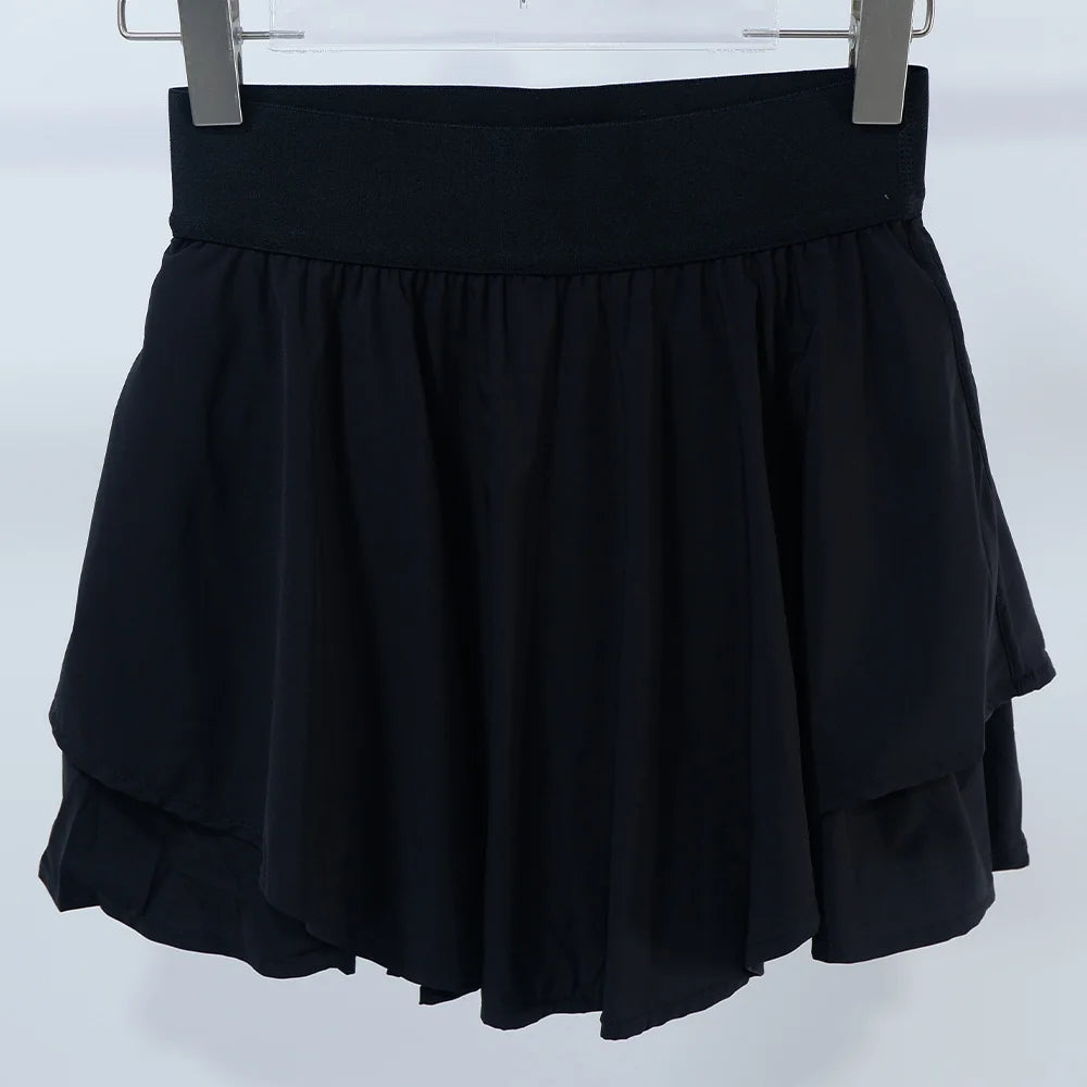 Women's Tennis Skirt with Built-in Shorts, Anti-slip Liner, Side Ball Pockets-Quick Dry Layered Athletic Skort for Golf, Running