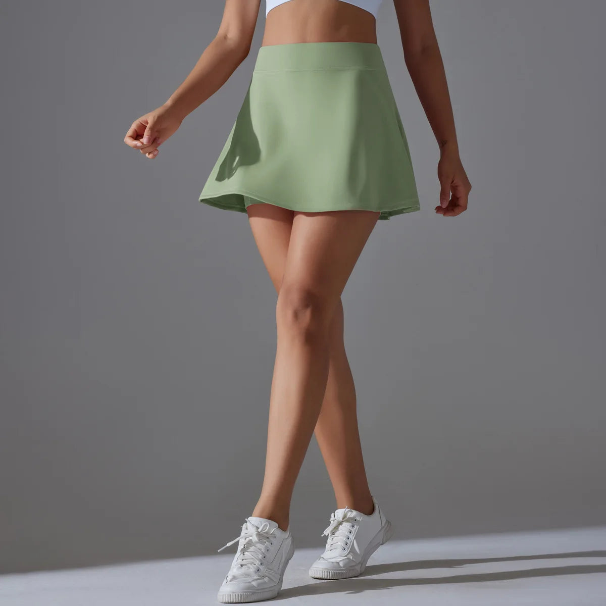 Women Tennis Skirt Sport Golf Ruffled Skirt With Shorts Fake Two Pieces Fitness Golf Wear High Waist Breathable Dance Yoga Skort