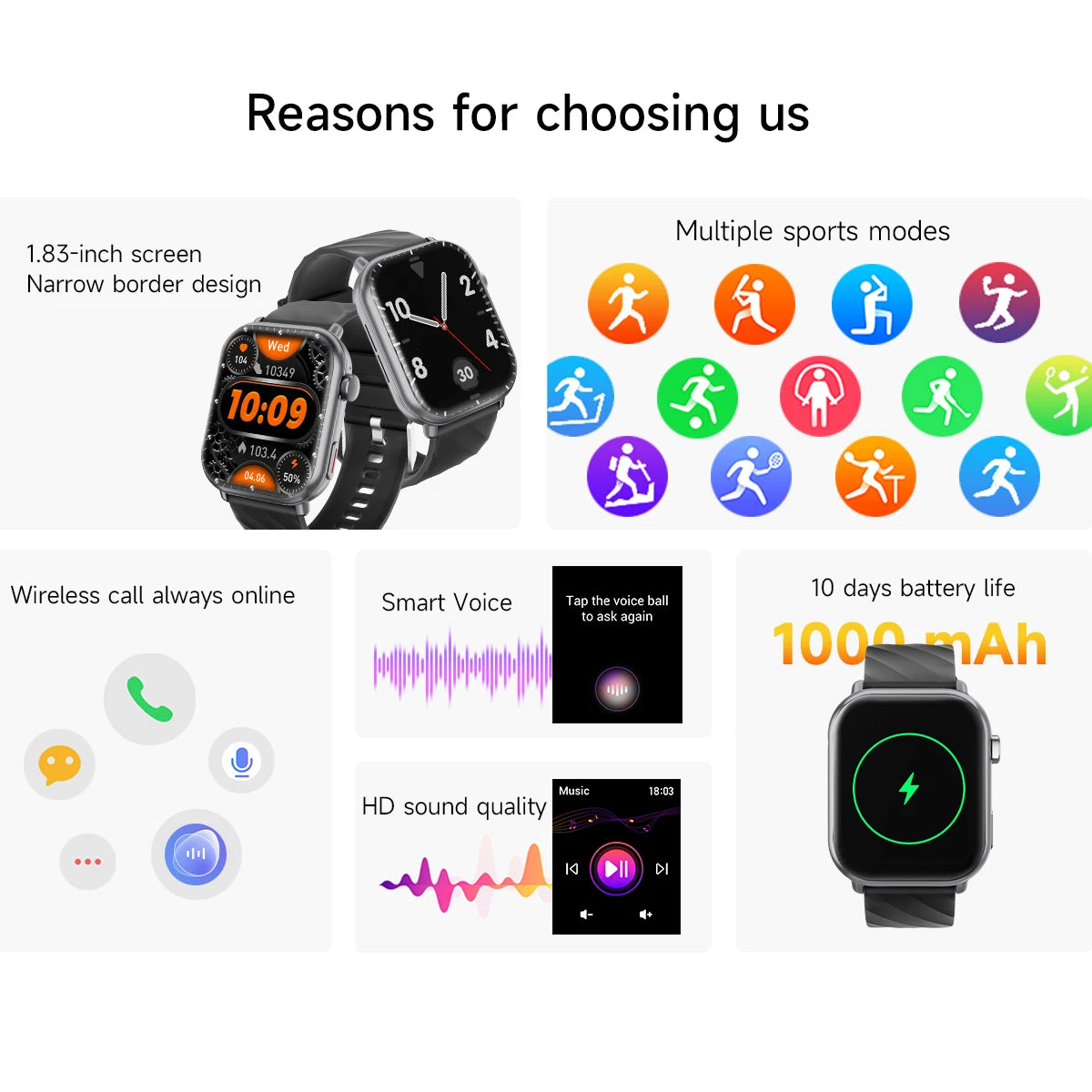 Smartwatch Desportivo 2026 1.83" HD Voice Assistant