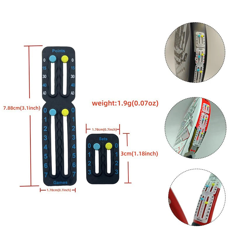 Original Small Score Board For Tennis Padel Racket Lightweight Patent Certified Anti-Paint Peeling Scorekeeper for Amateurs