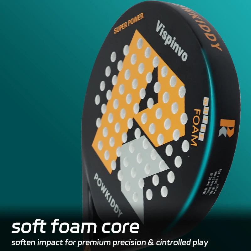 POWKIDDY Tennis Racket | Padel Racket, Made of Ultra Light Carbon Fiber Material, with Strong Elasticity and Good Quality