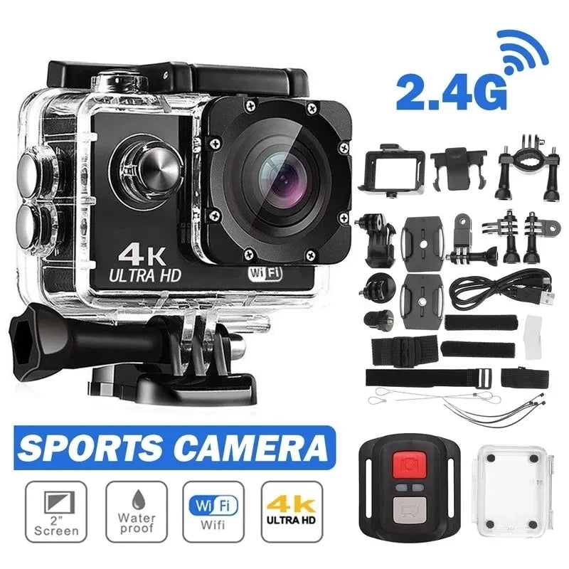 Câmara de Ação Ultra HD 4K 30fps WiFi Impermeável